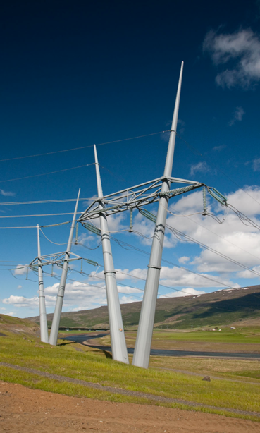 Mâts transmission d&rsquo;énergie, Islande